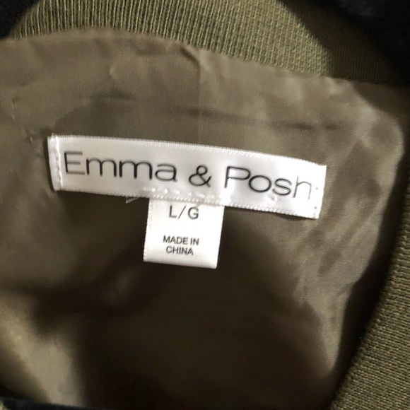Emma and Posh, Olive Green, Large Bomber Jacket - Picture 3 of 5